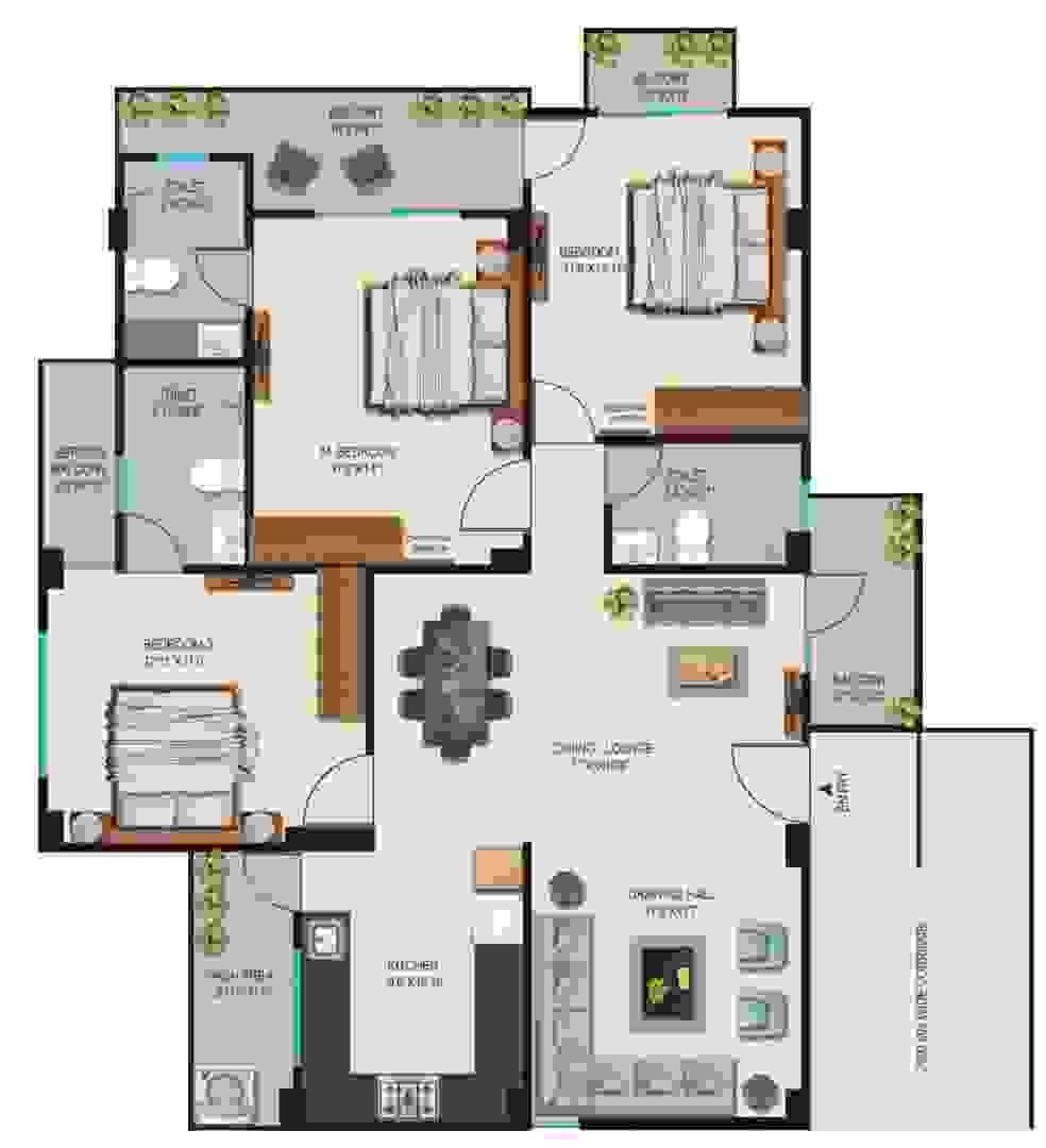 3 BHK Floor Plan